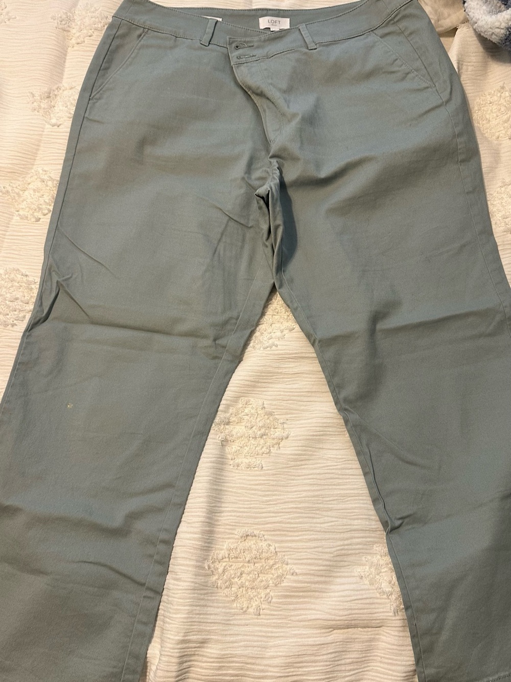 LOFT Women’s Chino Cropped Pants in Sage